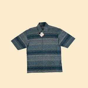 90s/Y2K Raffi Linea Uomo mens XL shirt, vintage new old stock Italian teal shirt